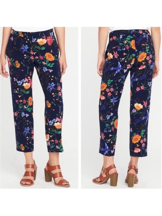 Old Navy Pants - Old Navy Floral Harper Mid Rise Trouser Pants Size 12